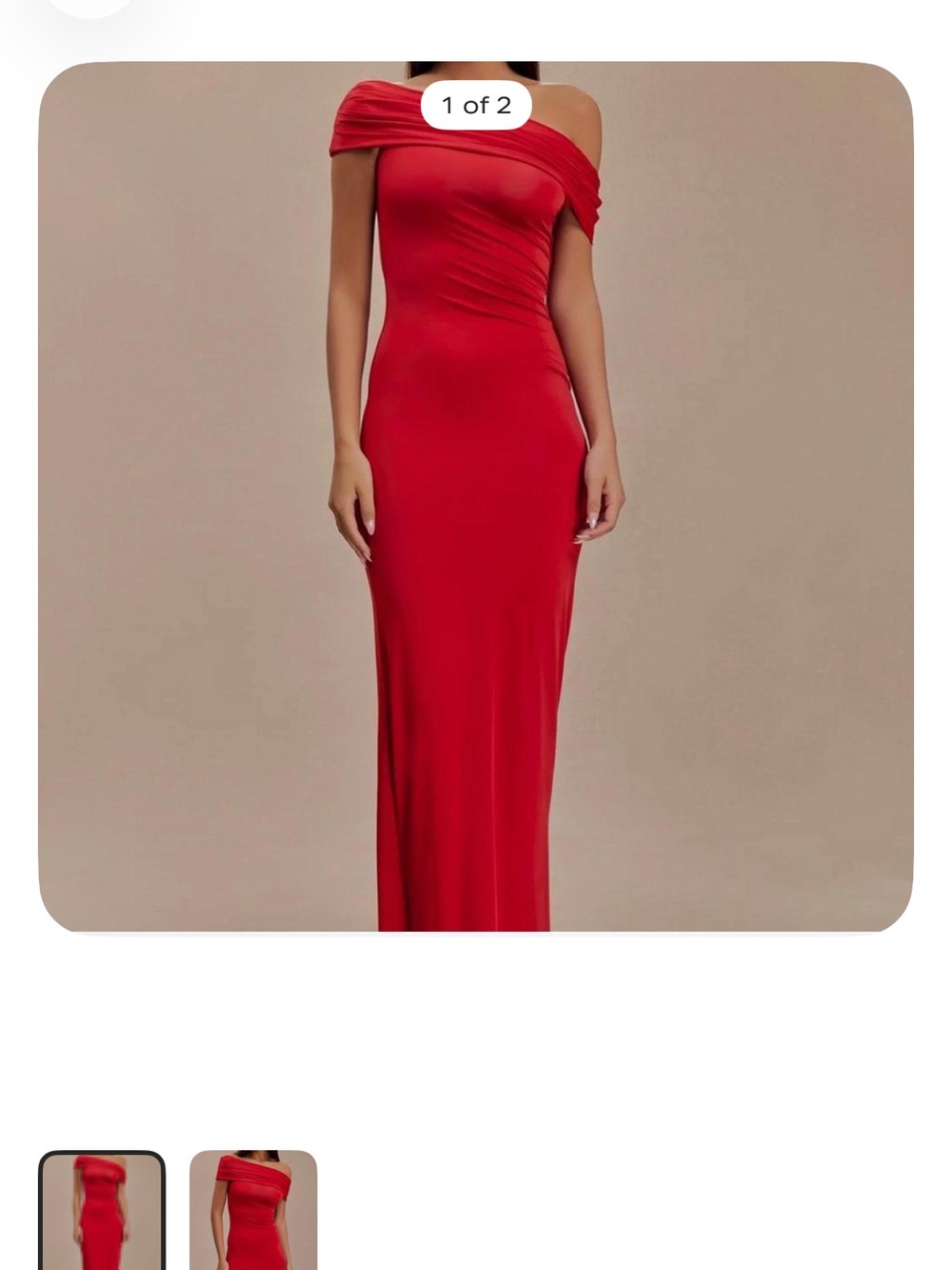 Meshki Red Strapless Draped Cowl Dress